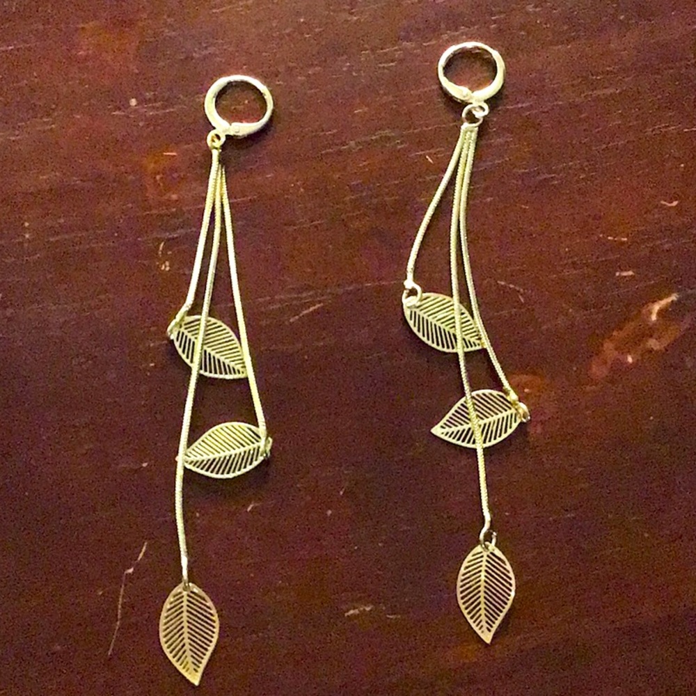 Gold Plated Leaf Earrings